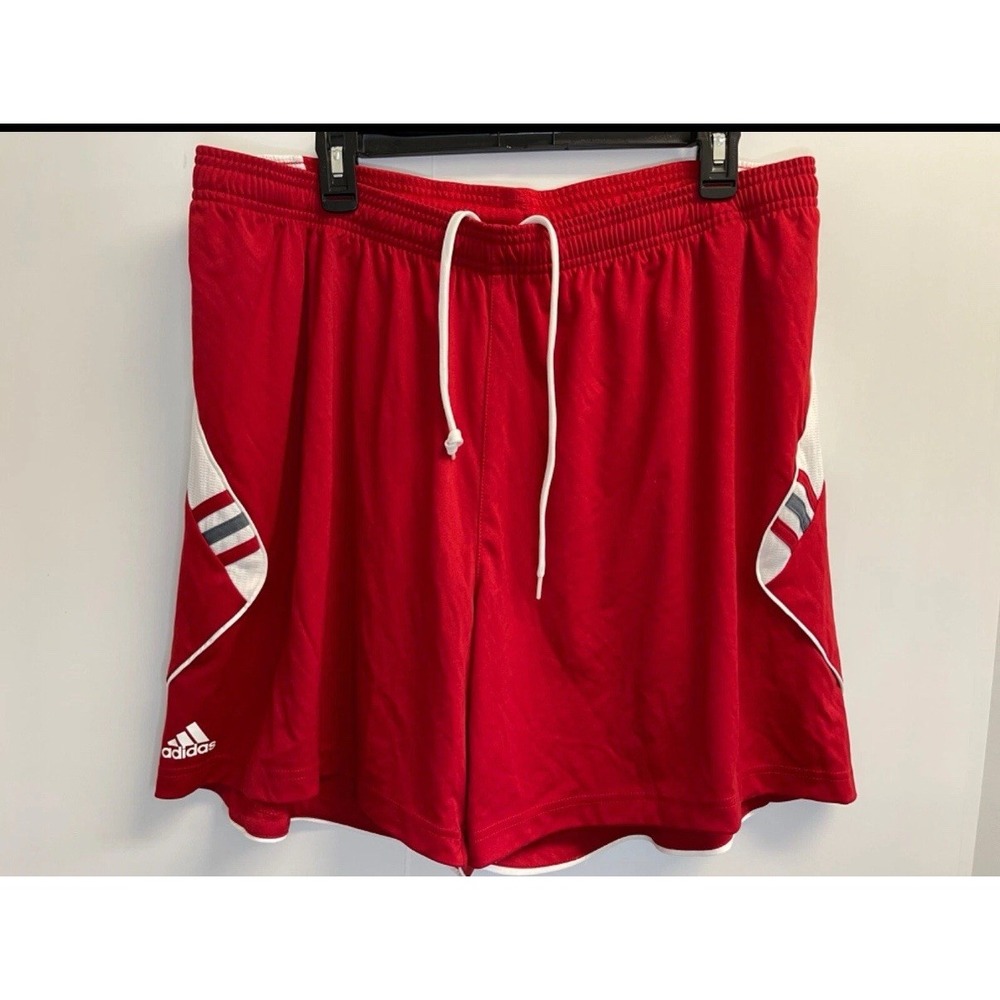 adidas Climacool Men's 2XL Athletic Shorts Red White Logo 6" Inseam 37" Waist